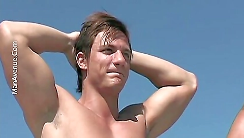 Sexy young blonde strips and plays with her boyfriend